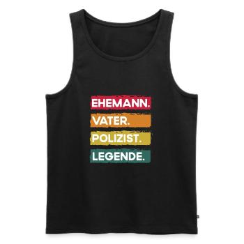Husband Father Policeman Legend Father's Day - Men's Premium Organic Tank Top - black - Front - Michal (187cm)