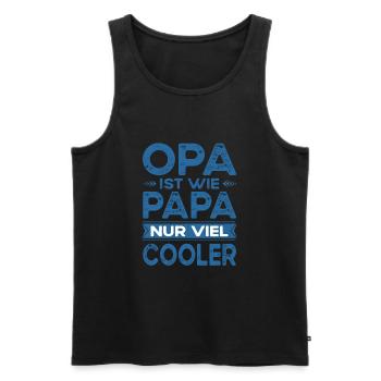 Grand-père est comme papa, mais beaucoup plus cool, grand-père, petit-fils - Débardeur bio Premium Homme - noir - Devant - Michal (187cm)