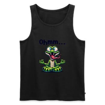 Ohmmm drôle yoga méditation sport - Débardeur bio Premium Homme - noir - Devant - AI Model Male 178 light (178cm)