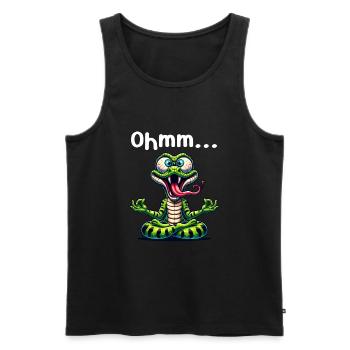 Ohmmm lustiges Yoga Meditation Sport - Männer Premium Bio Tank Top - Schwarz - Vorne - AI Model Male 178 light (178cm)