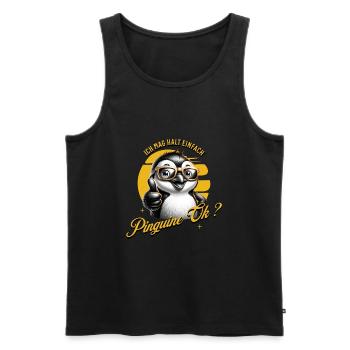 J’aime juste les pingouins - Débardeur bio Premium Homme - noir - Devant - Michal (187cm)