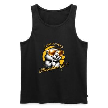 Ich mag halt einfach Murmeltiere - Männer Premium Bio Tank Top - Schwarz - Vorne - Michal (187cm)