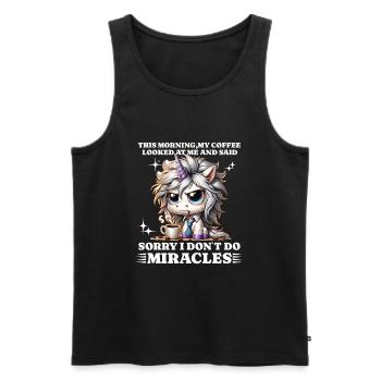 morning grouch coffee funny saying unicorn - Men's Premium Organic Tank Top - black - Front - Michal (187cm)