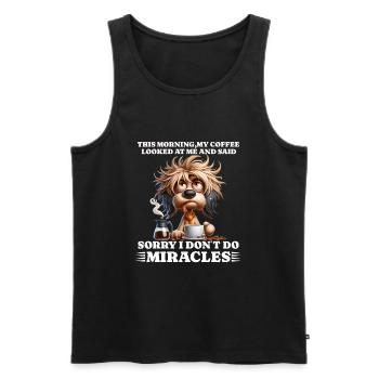 morning grouch coffee funny saying dog - Men's Premium Organic Tank Top - black - Front - Michal (187cm)