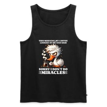 morning grouch coffee funny saying duck - Men's Premium Organic Tank Top - black - Front - Michal (187cm)