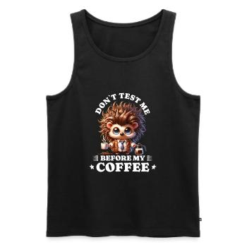 Morgenmuffel Kaffee Anti Frühaufsteher hedgehog - Männer Premium Bio Tank Top - Schwarz - Vorne - AI Model Male 178 light (178cm)