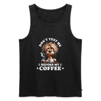Morgenmuffel Kaffee Anti Frühaufsteher dog - Männer Premium Bio Tank Top - Schwarz - Vorne - AI Model Male 178 light (178cm)