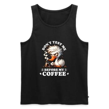 Morgenmuffel Kaffee Anti Frühaufsteher duck - Männer Premium Bio Tank Top - Schwarz - Vorne - AI Model Male 178 light (178cm)