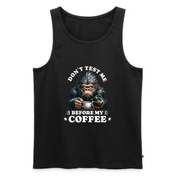 Morgenmuffel Kaffee Anti Frühaufsteher gorilla - Männer Premium Bio Tank Top - Schwarz - Vorne - AI Model Male 178 light (178cm)