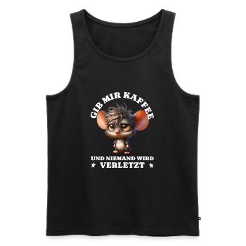 Morgenmuffel Gib mir Kaffee lustiges Maus - Männer Premium Bio Tank Top - Schwarz - Vorne - AI Model Male 178 light (178cm)