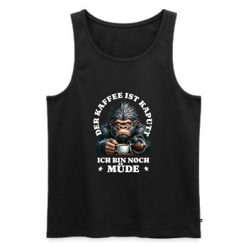 Morning grouch coffee is broken funny gorilla - Men's Premium Organic Tank Top - black - Front - Michal (187cm)