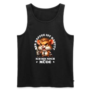 Morning grouch coffee is broken funny hamster - Men's Premium Organic Tank Top - black - Front - Michal (187cm)