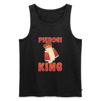 King Pierogi - Men's Premium Organic Tank Top - black - Front - AI Model Male 178 light (178cm)