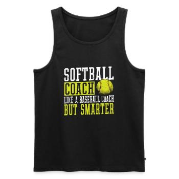 Entraîneur de softball Comme un entraîneur de baseball, mais - Débardeur bio Premium Homme - noir - Devant - AI Model Male 178 light (178cm)