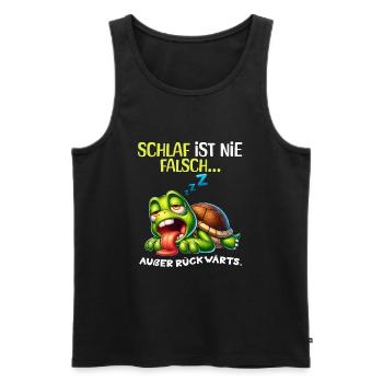 I'm Tired Lazy Funny Pajamas Morning Grouches - Men's Premium Organic Tank Top - black - Front - AI Model Male 178 light (178cm)