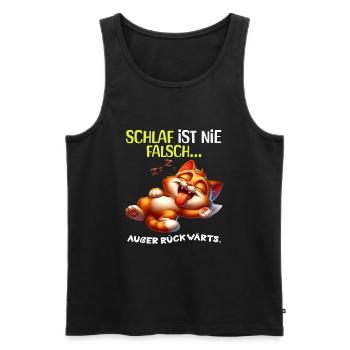 I'm Tired Lazy Funny Pajamas Morning Grouches - Men's Premium Organic Tank Top - black - Front - AI Model Male 178 light (178cm)