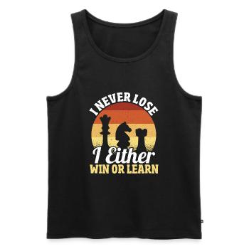 Ich verliere nie Ich gewinne oder lerne - Männer Premium Bio Tank Top - Schwarz - Vorne - AI Model Male 178 light (178cm)
