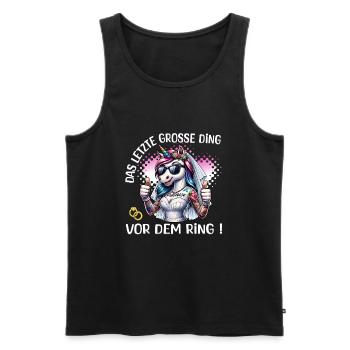 JGA Braut Junggesellinnenabschied Poltern Frauen - Männer Premium Bio Tank Top - Schwarz - Vorne - Michal (187cm)