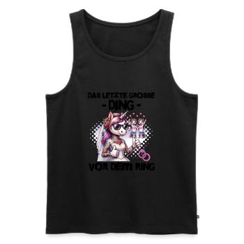 JGA Braut Junggesellinnenabschied Poltern Frauen - Männer Premium Bio Tank Top - Schwarz - Vorne - Michal (187cm)
