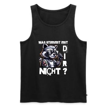 I hate people - What's wrong with you - Men's Premium Organic Tank Top - black - Front - AI Model Male 178 light (178cm)