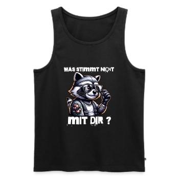 I hate people - What's wrong with you - Men's Premium Organic Tank Top - black - Front - AI Model Male 178 light (178cm)