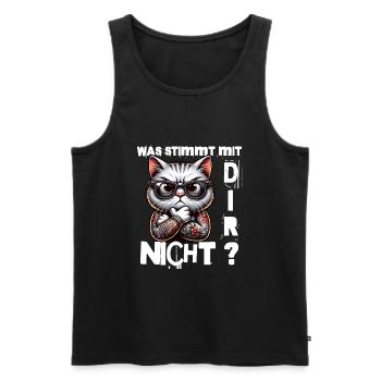 I hate people - What's wrong with you - Men's Premium Organic Tank Top - black - Front - AI Model Male 178 light (178cm)