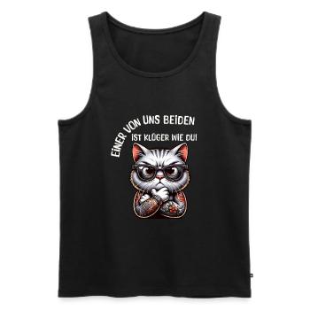 Funny One of us is smarter than you - Men's Premium Organic Tank Top - black - Front - AI Model Male 178 light (178cm)