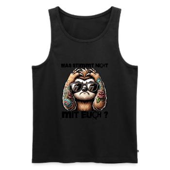 I hate people - What's wrong with you - Men's Premium Organic Tank Top - black - Front - AI Model Male 178 light (178cm)