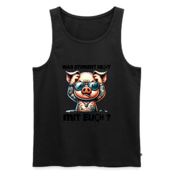 I hate people - What's wrong with you - Men's Premium Organic Tank Top - black - Front - AI Model Male 178 light (178cm)