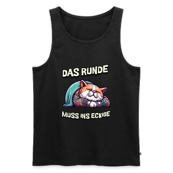 I'm tired so the round has to sleep in the square - Men's Premium Organic Tank Top - black - Front - Michal (187cm)