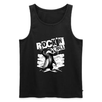 Music Festival Rock Cat Rock n Roll - Men's Premium Organic Tank Top - black - Front - AI Model Male 178 light (178cm)