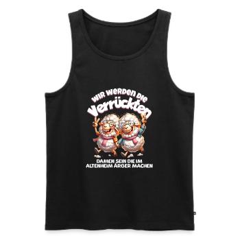 Lustige Schafe Ärger machen BFF - Männer Premium Bio Tank Top - Schwarz - Vorne - AI Model Male 178 light (178cm)