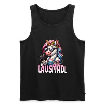 Tracht Damen Outfit Dirndl Ersatz Lausmadl - Men's Premium Organic Tank Top - black - Front - Michal (187cm)