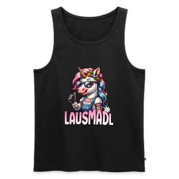 Tracht Damen Outfit Dirndl Ersatz Lausmadl - Men's Premium Organic Tank Top - black - Front - Michal (187cm)