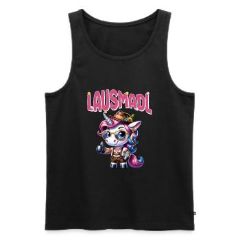 Tracht Damen Outfit Dirndl Ersatz Lausmadl - Men's Premium Organic Tank Top - black - Front - Michal (187cm)