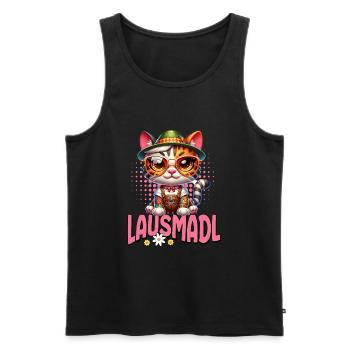 Tracht Damen Outfit Dirndl Ersatz Lausmadl - Men's Premium Organic Tank Top - black - Front - Michal (187cm)