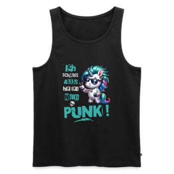 I don't care - Schmeiss alles hin werd Punk Punkrock - Men's Premium Organic Tank Top - black - Front - AI Model Male 178 light (178cm)