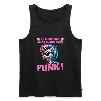 Je m’en fiche - Schmeiss alles hin werd Punk Punkrock - Débardeur bio Premium Homme - noir - Devant - Michal (187cm)