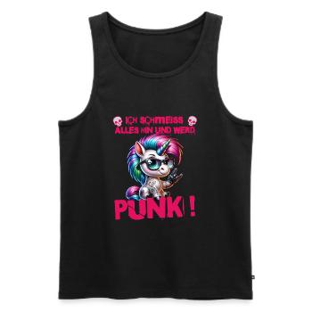 Mir Egal - Schmeiss alles hin werd Punk Punkrock - Männer Premium Bio Tank Top - Schwarz - Vorne - Michal (187cm)