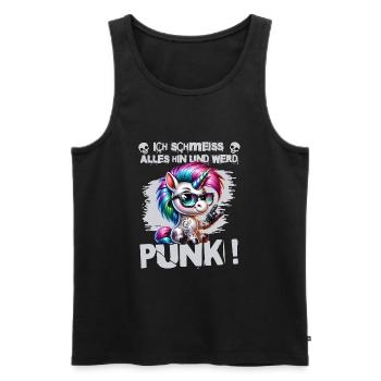 Je m’en fiche - Schmeiss alles hin werd Punk Punkrock - Débardeur bio Premium Homme - noir - Devant - Michal (187cm)