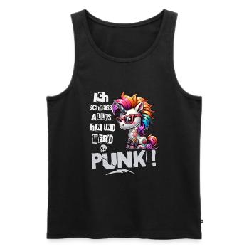 I don't care - Schmeiss alles hin werd Punk Punkrock - Men's Premium Organic Tank Top - black - Front - AI Model Male 178 light (178cm)