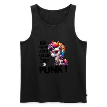 I don't care - Schmeiss alles hin werd Punk Punkrock - Men's Premium Organic Tank Top - black - Front - AI Model Male 178 light (178cm)