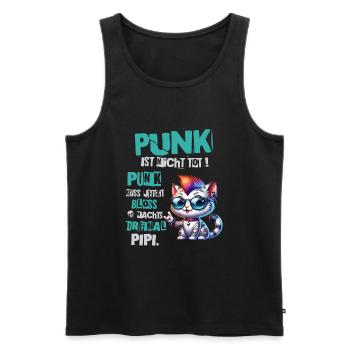 Punk Rock - Je suis vieux mais le punk n’est pas mort - Débardeur bio Premium Homme - noir - Devant - AI Model Male 178 light (178cm)