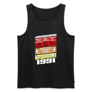 34 Year Old Vintage 1991 Birthday - Men's Premium Organic Tank Top - black - Front - Michal (187cm)