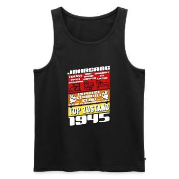 80 Year Old Vintage 1945 Birthday - Men's Premium Organic Tank Top - black - Front - Michal (187cm)