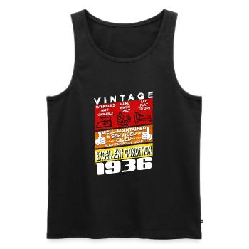 89 years old Vintage 1936 women & men Birthday - Men's Premium Organic Tank Top - black - Front - Michal (187cm)