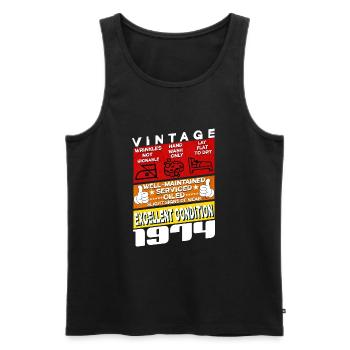 51 years old Vintage 1974 women & men Birthday - Men's Premium Organic Tank Top - black - Front - Michal (187cm)