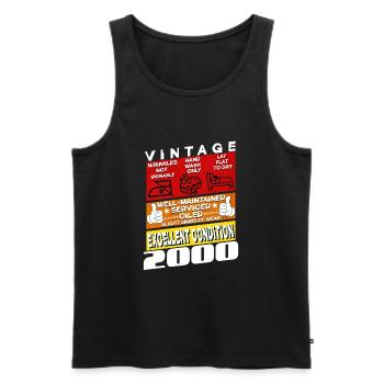 25 years old Vintage 2000 women & men Birthday - Men's Premium Organic Tank Top - black - Front - Michal (187cm)