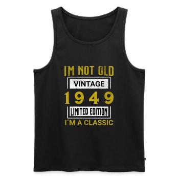 Birthday 76 years old I'm not old I ́m classic - Men's Premium Organic Tank Top - black - Front - Michal (187cm)