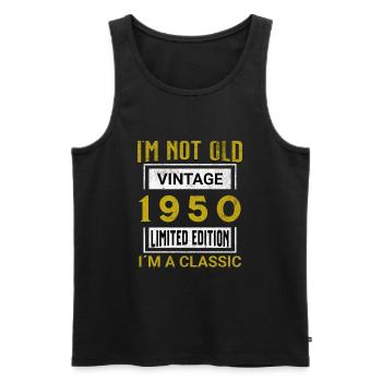 Birthday 75 years old I'm not old I ́m classic - Men's Premium Organic Tank Top - black - Front - Michal (187cm)